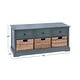 preview thumbnail 34 of 87, Cream, Teal, White or Brown Wood 2 Baskets and 1 Drawer Storage Unit - 16 x 13 x 28