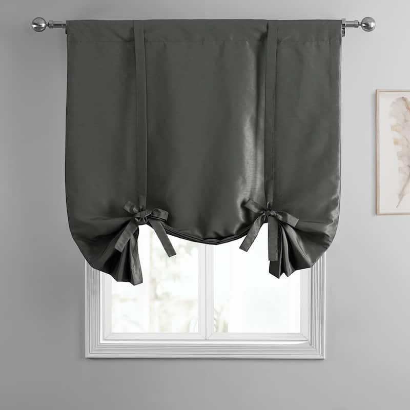 Exclusive Fabrics Vintage Textured Faux Dupioni Silk Tie-Up Window Shade (1 Panel)