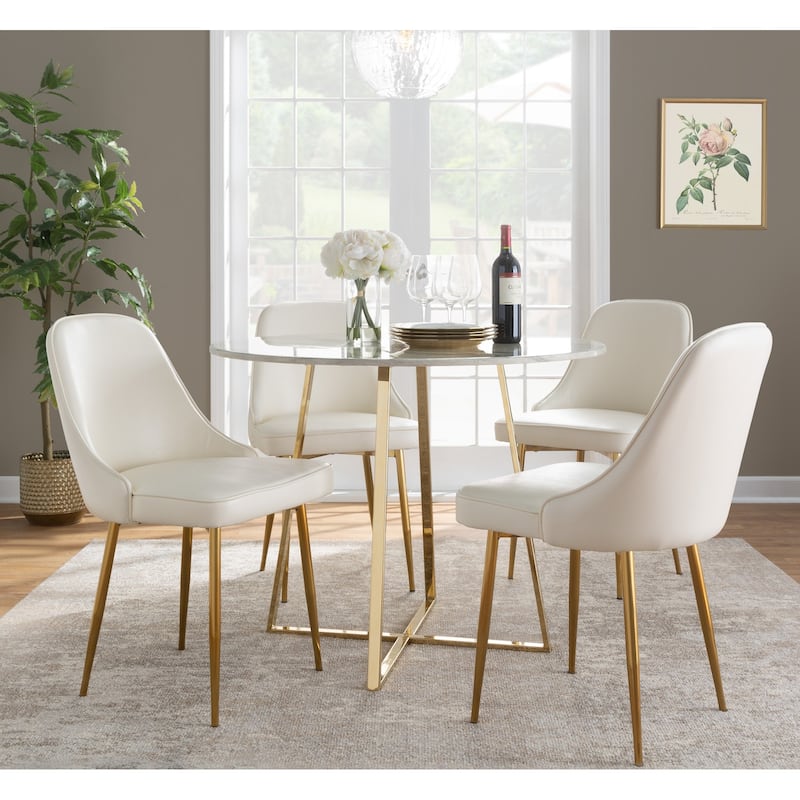 Silver Orchid Naldi Faux Leather Dining Chair - Set of 2