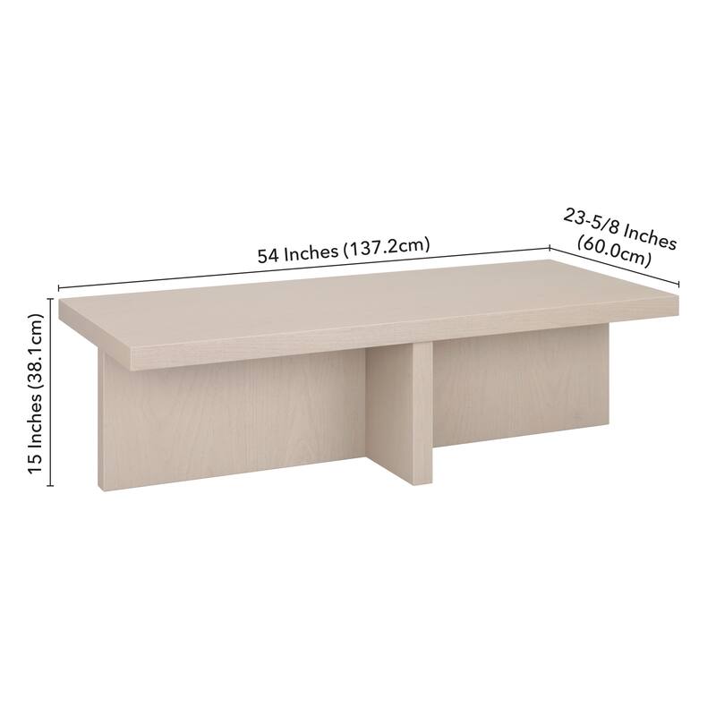 Elna 54" Wide Rectangular Coffee Table - 54" Wide