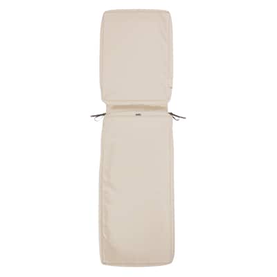 Classic Accessories Montlake Water-Resistant 72 x 21 x 3 Inch Patio Chaise Lounge Cushion Slip Cover, Antique Beige