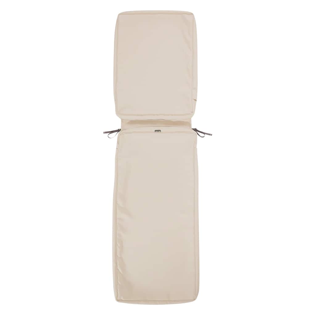 Classic Accessories Montlake Water-Resistant 72 x 21 x 3 Inch Patio Chaise Lounge Cushion Slip Cover, Antique Beige