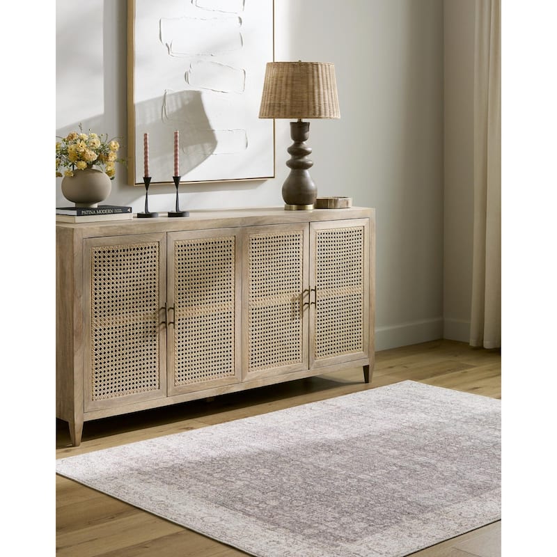 Our PNW Home x Livabliss Spokane Vintage Border Area Rug - 7' 9" x 10' - Brown/Cream