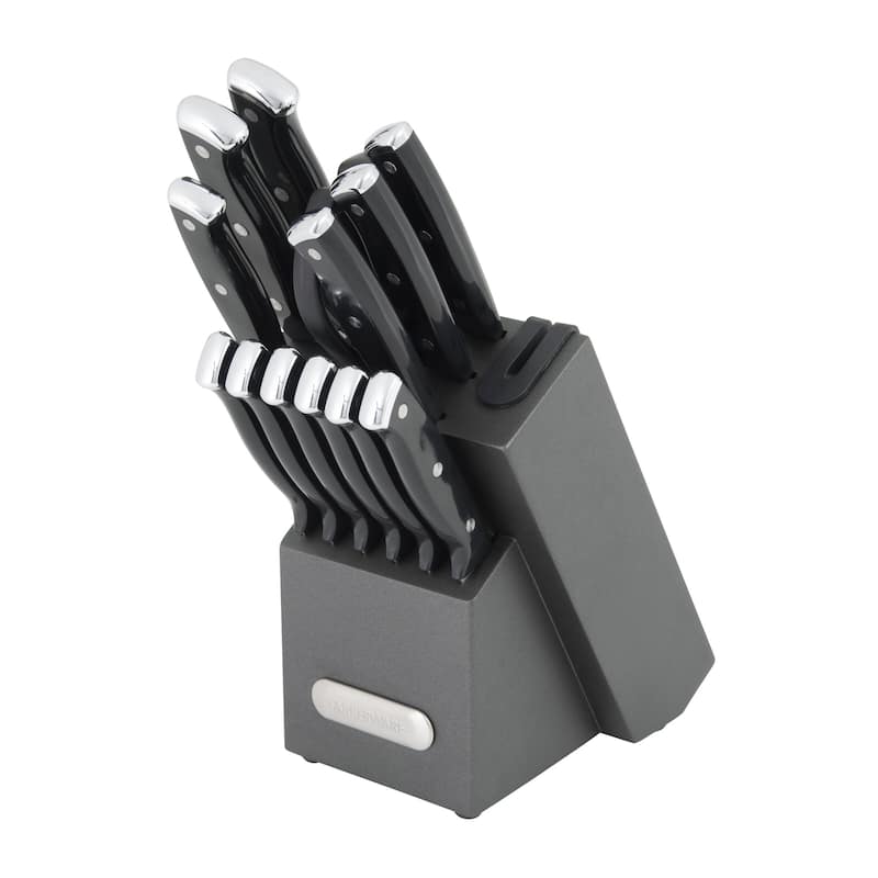 Farberware EdgeKeeper 14 Piece Cutlery Set with Block, Black