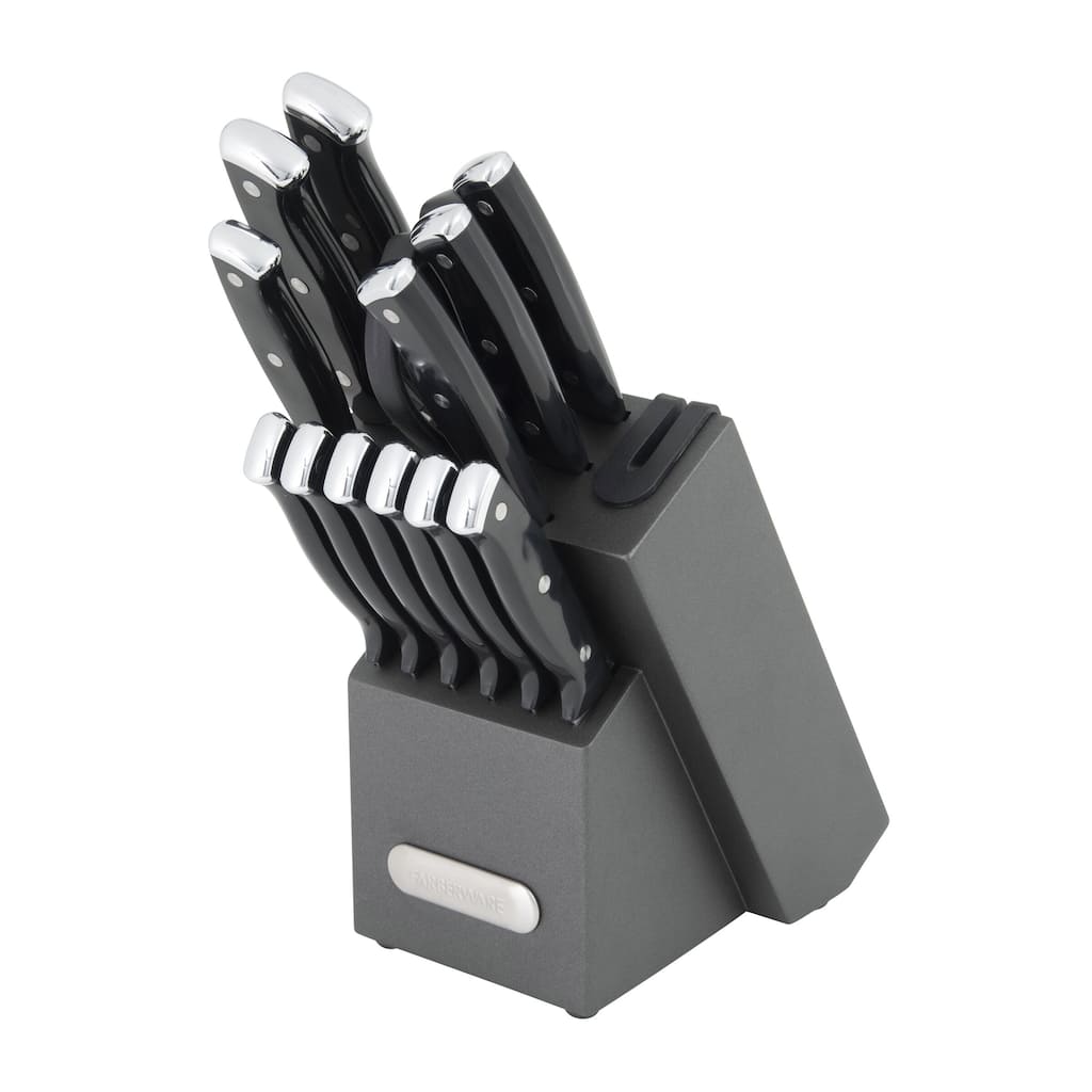 Farberware EdgeKeeper 14 Piece Cutlery Set with Block, Black