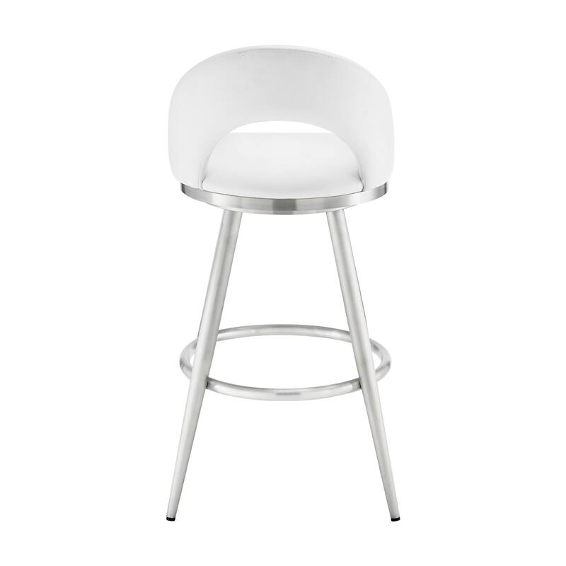 Charlotte Faux Leather and Metal Swivel Counter or Bar Stool