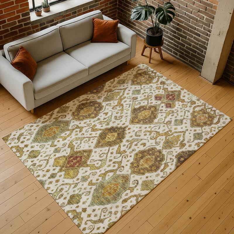 Machine Washable Indoor/ Outdoor Traditional Venetian Chantille Rug