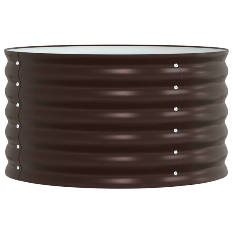 vidaXL Raised Bed in Steel - Brown-31.5 x 31.5 x 31.9 in