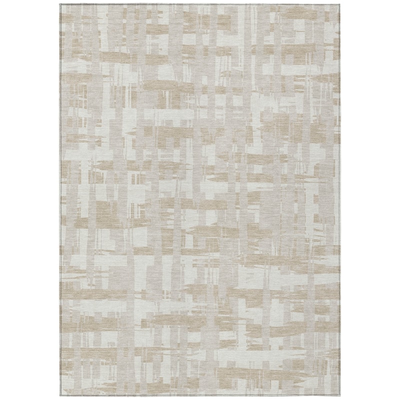 HomeRoots Striped Transitional Rectangle Outdoor Rug