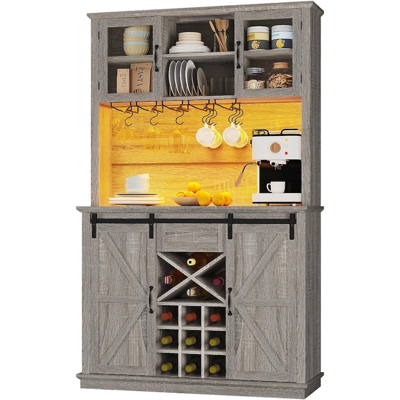 Buffet Cabinet Bar Cabinet Coffee Credenza Sideboard Barn Door Drawer
