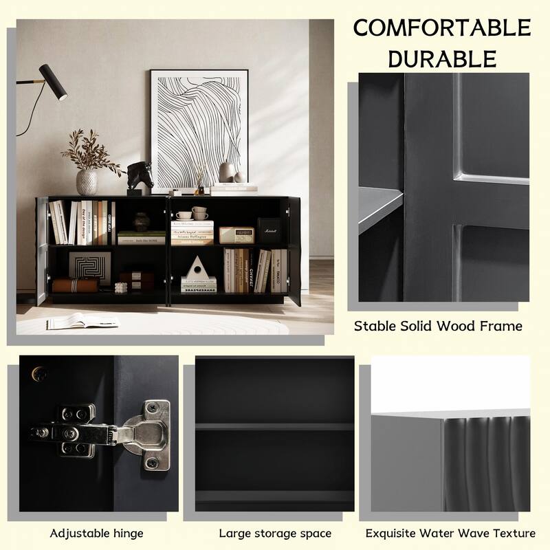 Modern 4-Door Buffet Cabinet with Storage