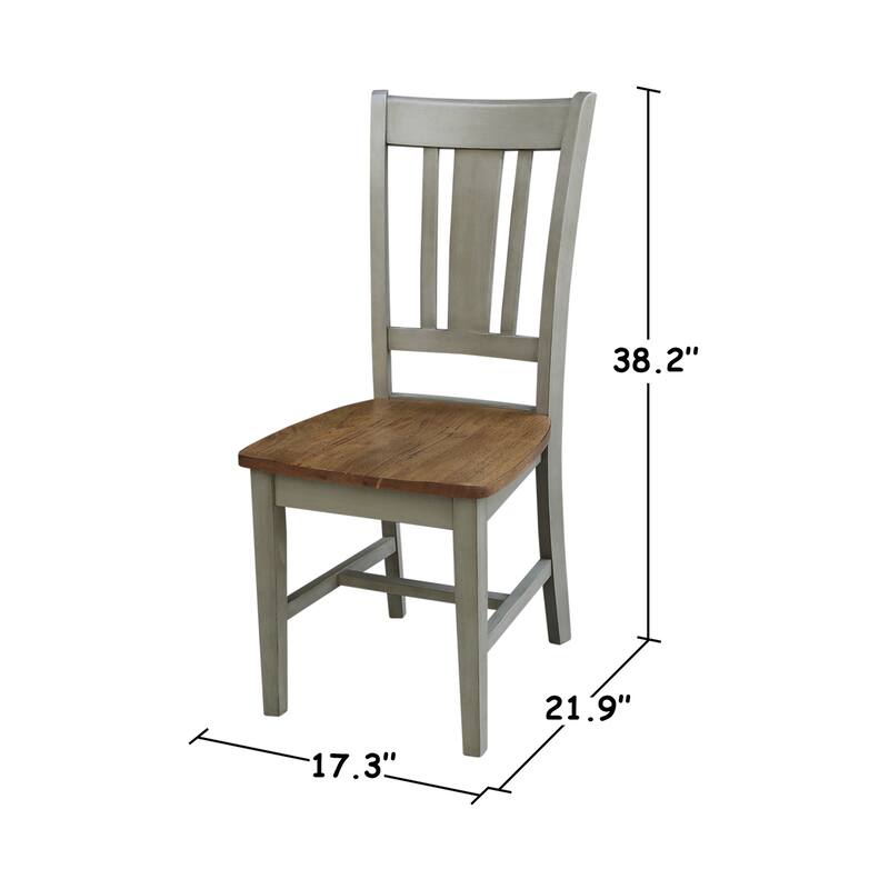 International Concepts Solid Wood San Remo Splatback Chairs - Set of 2