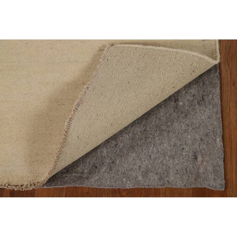 Modern Beige Gabbeh Oriental Rug Hand-Knotted Wool Carpet - 2'10"x 4'0"