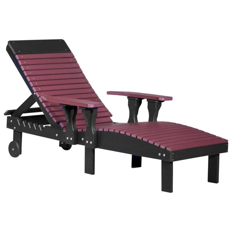 Poly Lumber Lounge Chair - Cherrywood & Black