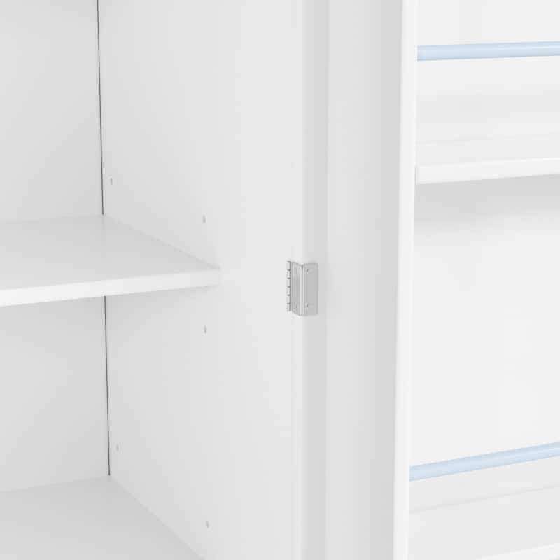 77" Farmhouse Kitchen Pantry, Freestanding Tall Cupboard Storage Cabinet with 3 Adjustable Shelves, 8 Door Shelves, 3 Drawers