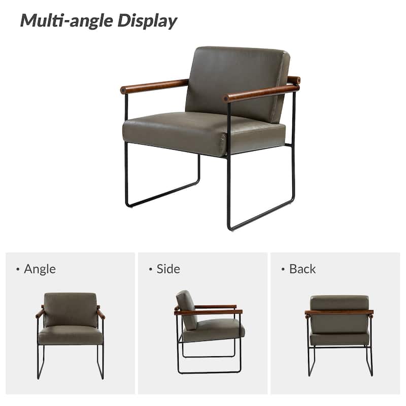 Justo Modern Accent Armchair with Metal Base and Removable Cushion By HULALA HOME