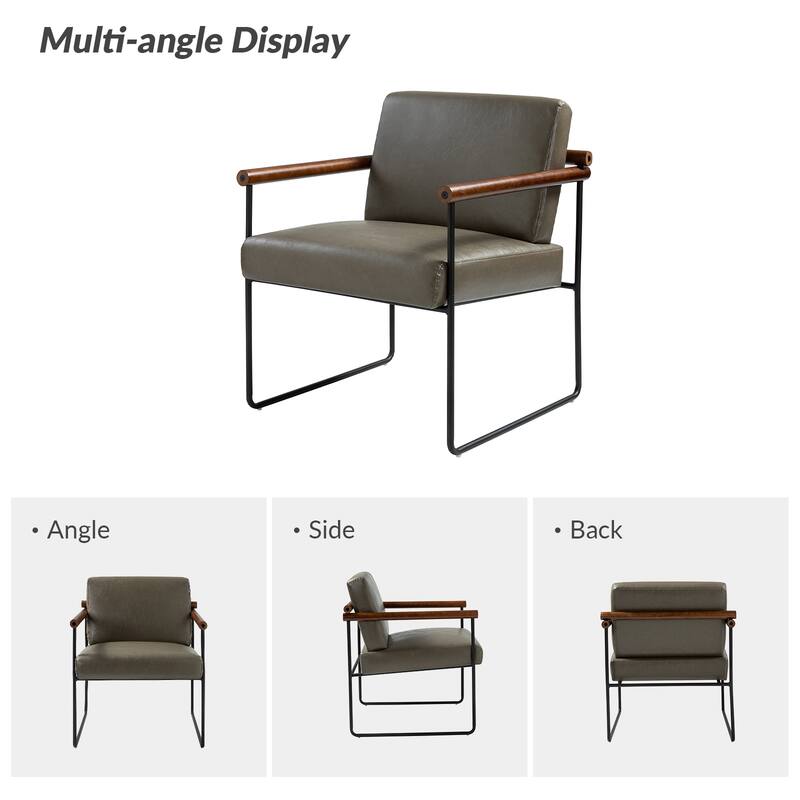 Justo Modern Accent Armchair with Metal Base and Removable Cushion Set Of 2 By HULALA HOME