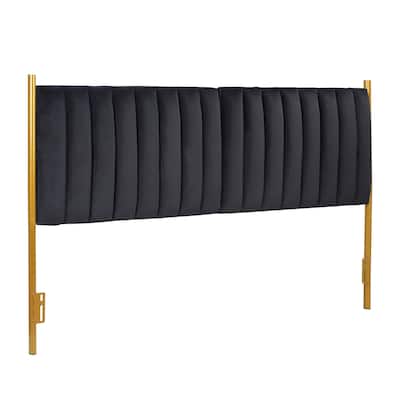 Silver Orchid Flohr Velvet Upholstered King Headboard