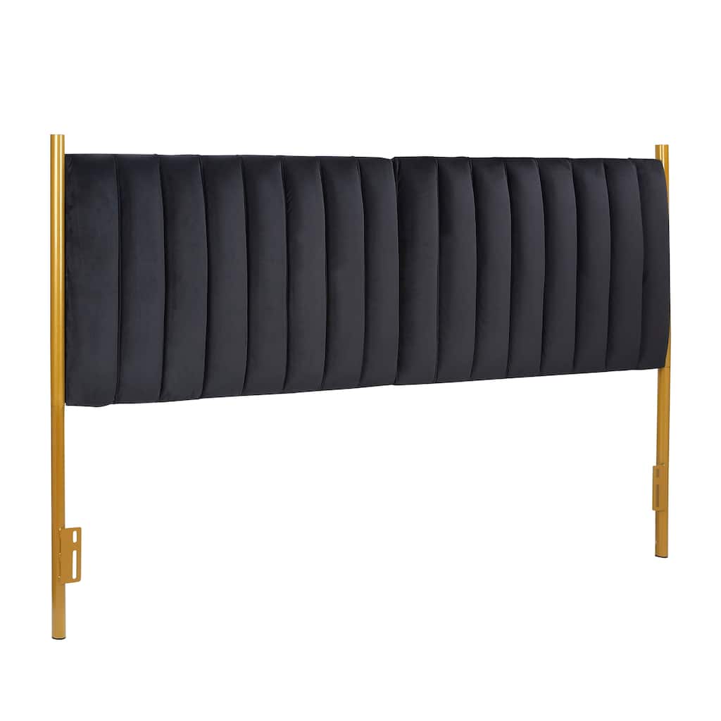 Silver Orchid Flohr Velvet Upholstered King Headboard