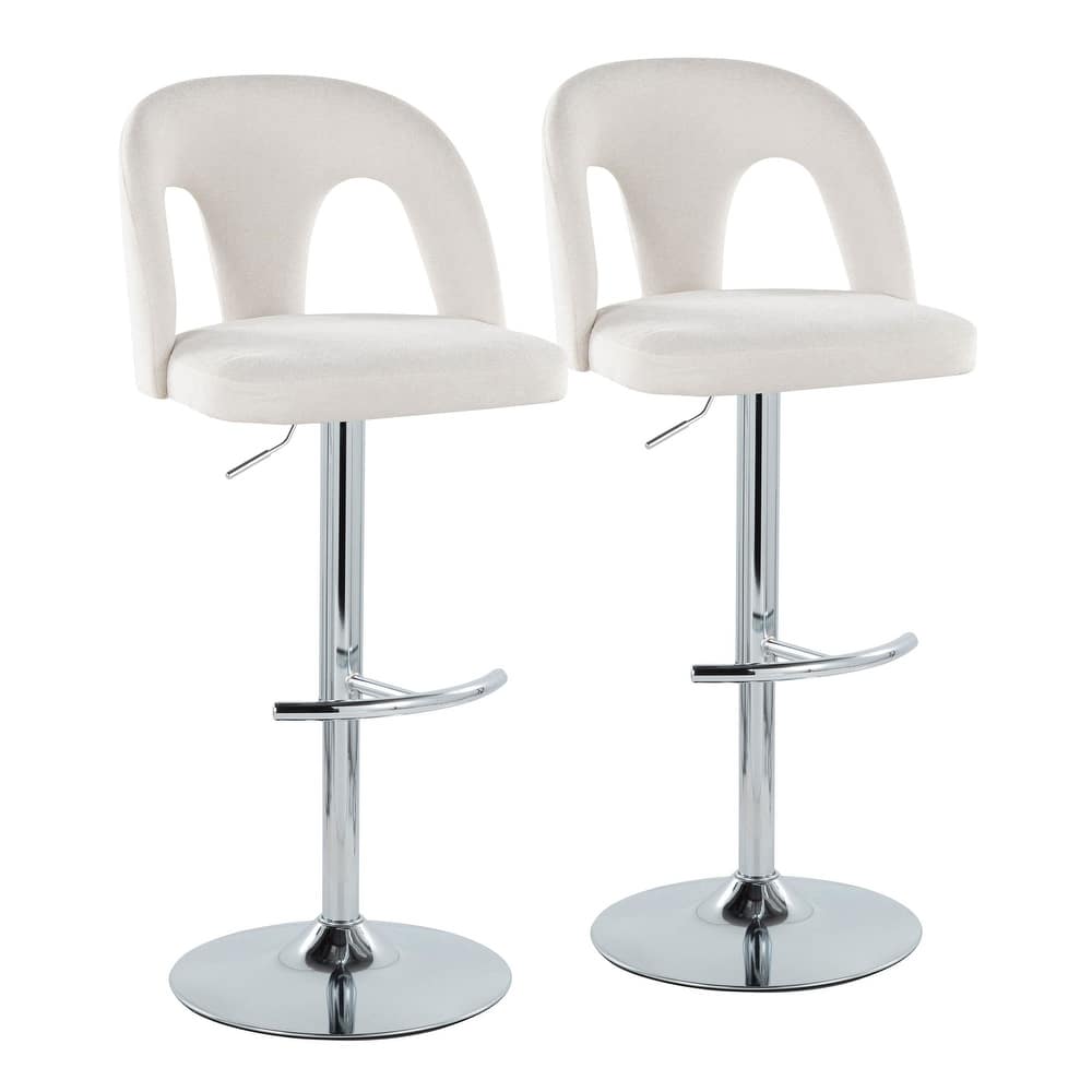 Ava Upholstered Adjustable Barstool - Set of 2