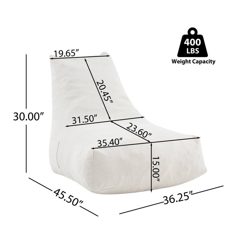 Christopher Knight Home - Lila Outdoor Patio Ergonomic Upholstered Bean Bag Chair with Shredded Foam Filled & Removable Cover