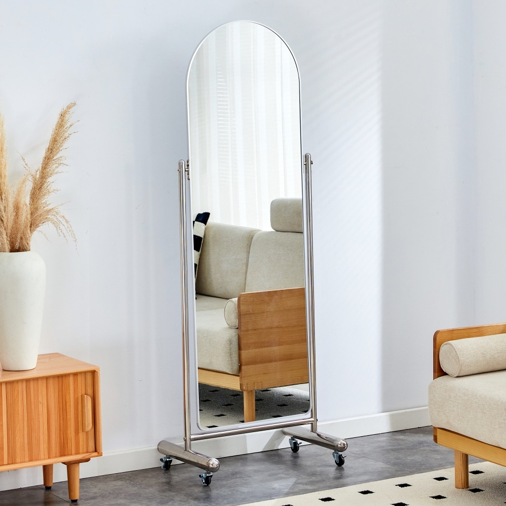 Transparent Full-Length Mirror with Pulley, Dressing Mirror, for Bedroom Foyer