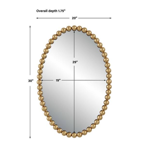 Uttermost 09875 Serna 20" W x 30" H Oval Framed Bathroom Mirror
