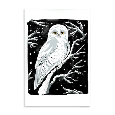 Stupell Forest Owl & Calm Snowfall Wall Plaque Art Design By Hannah Moren