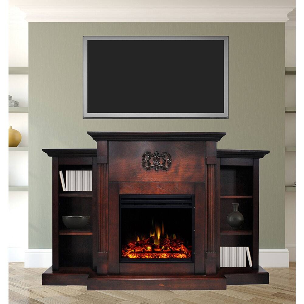 Hanover Classic Electric Fireplace with 72-In. Mahogany Mantel - 72 Inch