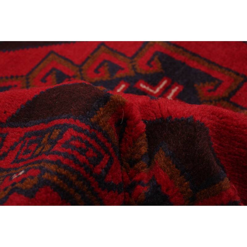 ECARPETGALLERY Hand-knotted Teimani Red Wool Rug - 3'8 x 6'4