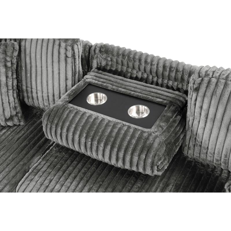 Plush Sectional in Black, Cream and Gray