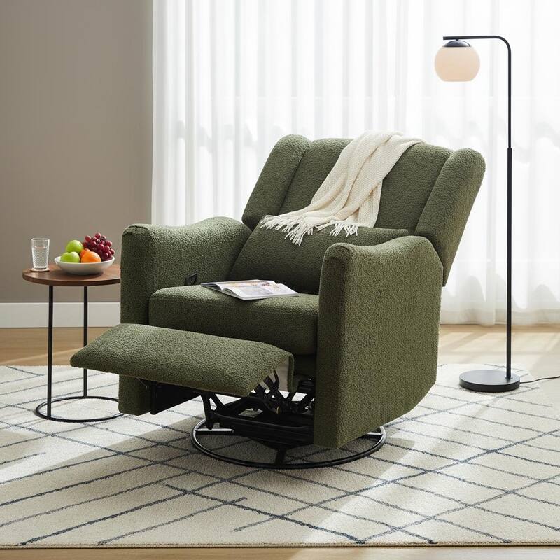 Merax Swivel Glider Recliner with Rocking Base