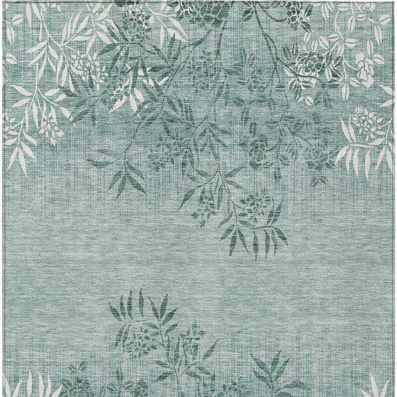 HomeRoots Floral Transitional Rectangle Outdoor Rug