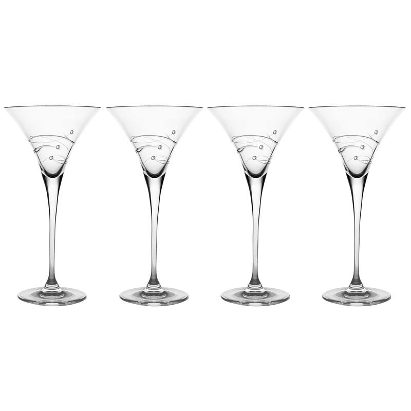 Majestic Gifts Inc. Glass Tall Stem Martini Glasses-9 Oz.- Set of 4