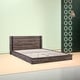 preview thumbnail 5 of 6, Brown Twin Size Wooden Low Profile Platform Bed Frame with Plywood Slats