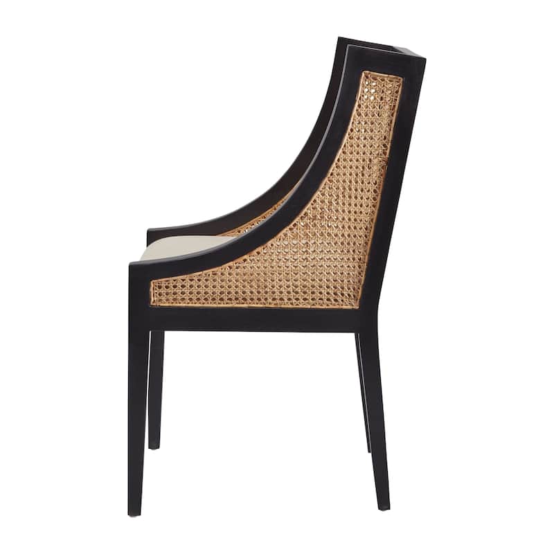 Loudoun Mahogany and Linen Upholstered Arm Chair by Furniture Classics