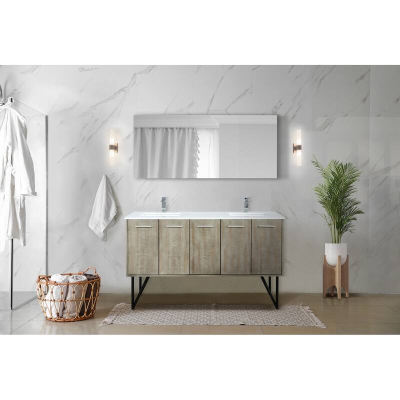 Lancy Bath Vanity with Cultured Marble Top, Sink, Mirror and Faucet