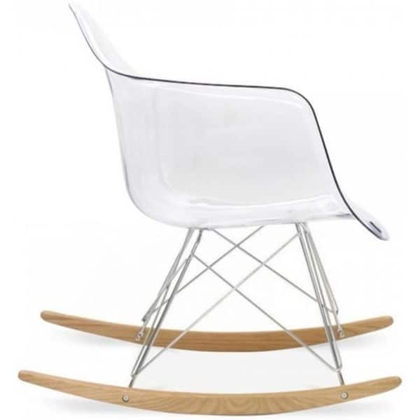 Crystal Clear Plastic Rocker Rocking Molded Shell With Arms Armchair Nursery Lounge Living Room Transparent On Sale Overstock 27983842