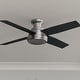 preview thumbnail 1 of 12, Hunter 52" Dempsey Low Profile Ceiling Fan with Handheld Remote - Contemporary, Transitional, Industrial, Farmhouse Brushed Nickel