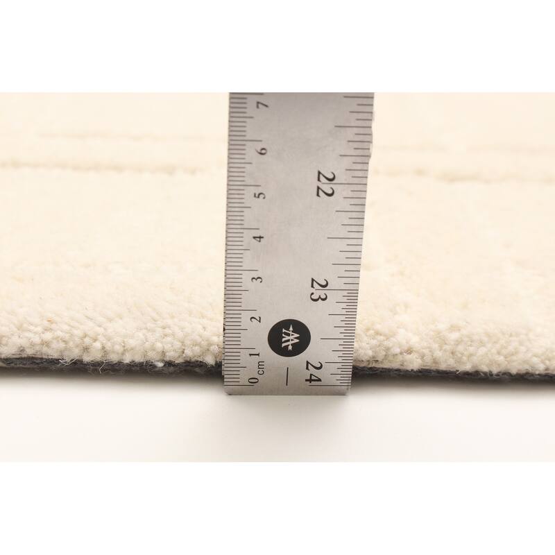 ECARPETGALLERY Hand Tufted Timeless Cream Wool Rug - 5'0 x 8'0