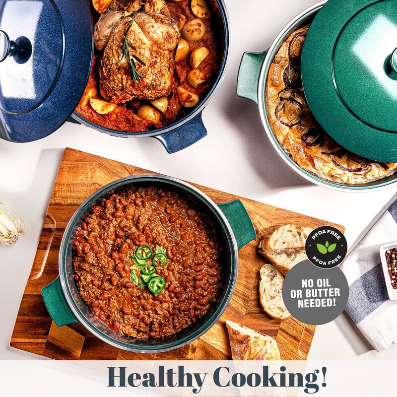 Granitestone Dutch Oven 5 Qt Nonstick Cooking Pot With Lid