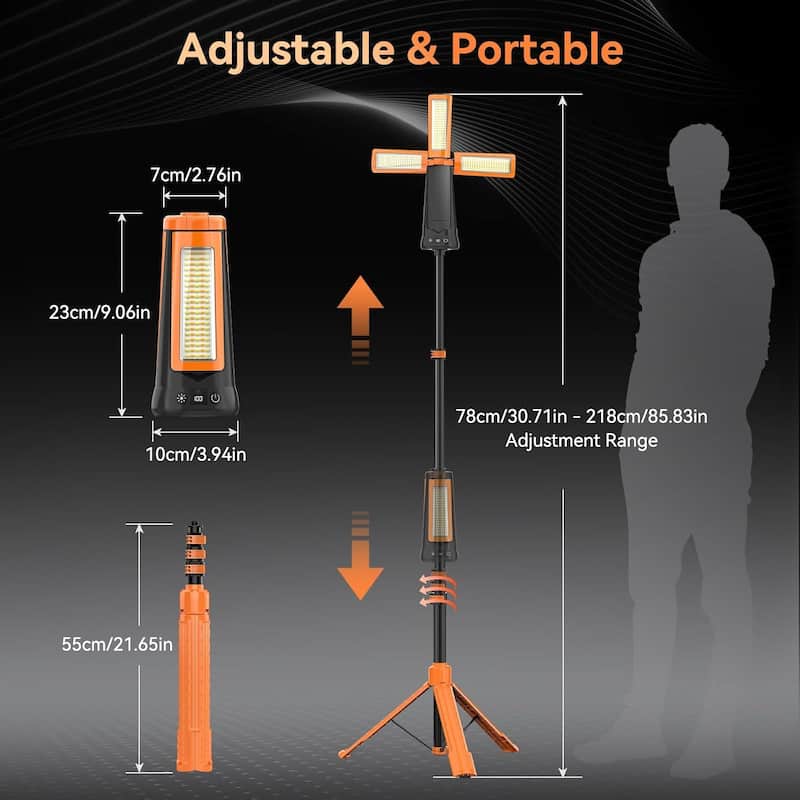 Portable LED Camping Work Light with Detachable Tripod