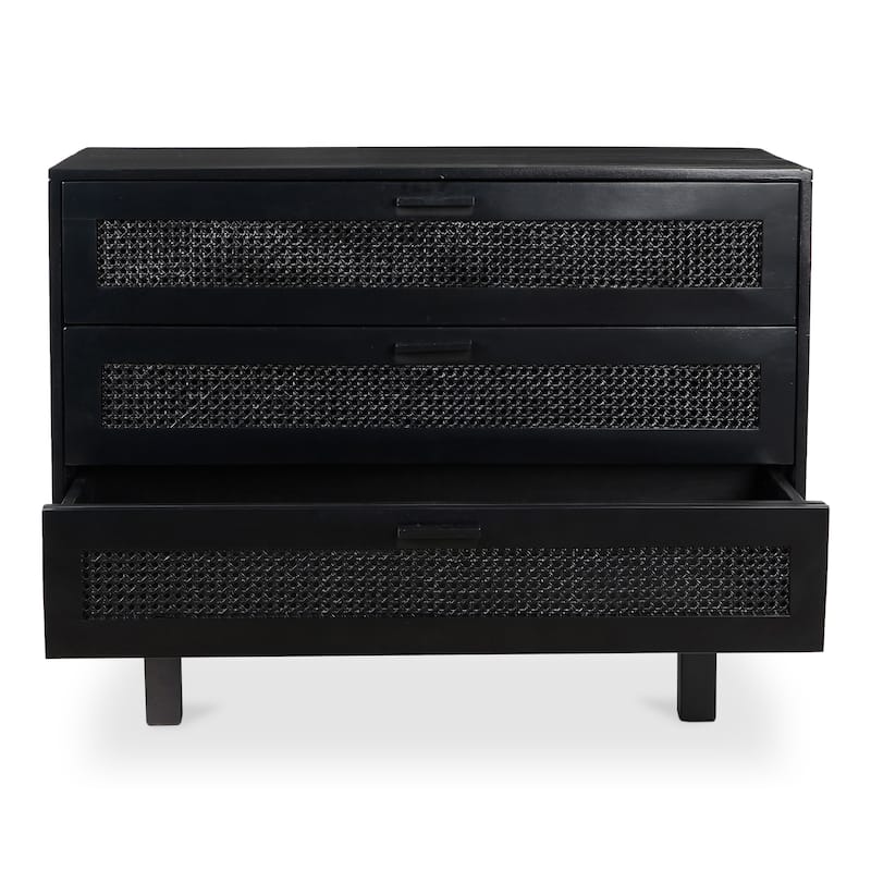 Aurelle Home Ashlyn Mid-Century Natural Mango Wood 3-Drawer Chest