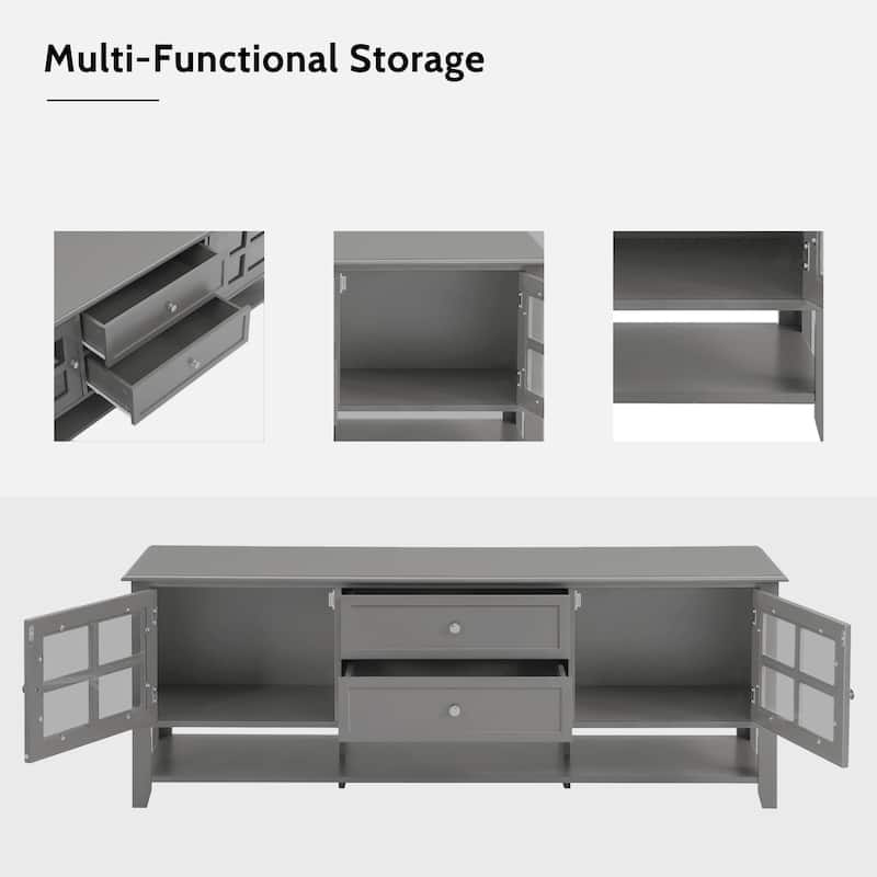 TV Stand for TVs up to 60", Media Console Entertainment Center with Storage Space