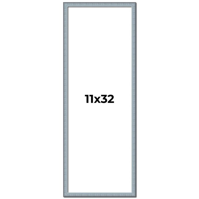 11x32 Frame Rustic Sky Blue Solid Wood Picture Frame | 0.75 Inch
