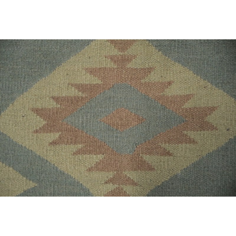 Hand Woven Oriental 100% Wool Carpet Southwestern Tribal Greys & Charcoal Kilim Area Rug - 12' 0'' X 12' 0''
