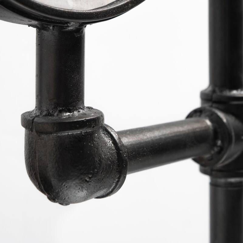 Trifect Black Iron Pipe Frame w/ 3 Face Floor Clock - 16.0L x 16.0W x 72.0H