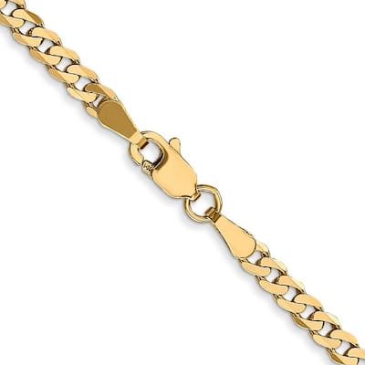 Curata 14k Yellow Gold Solid Polished 2.4mm Beveled Curb Bracelet