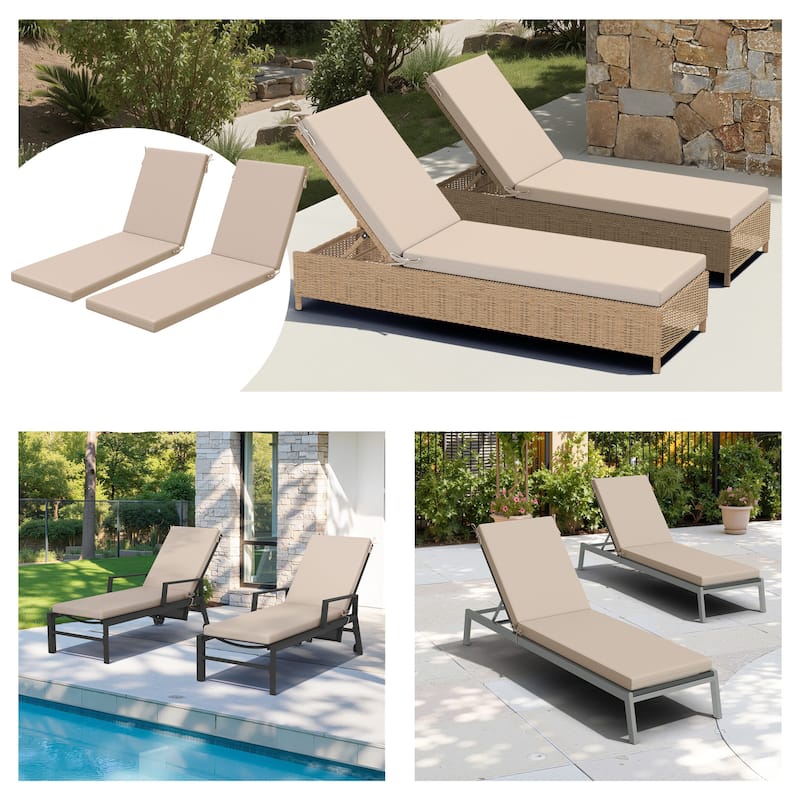 Outdoor Patio Chaise Lounge Cushion with Sunbrella