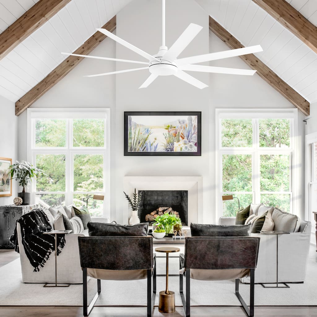 65-inch Large 8-Blade Ceiling Fan with Remote Downrod without Light